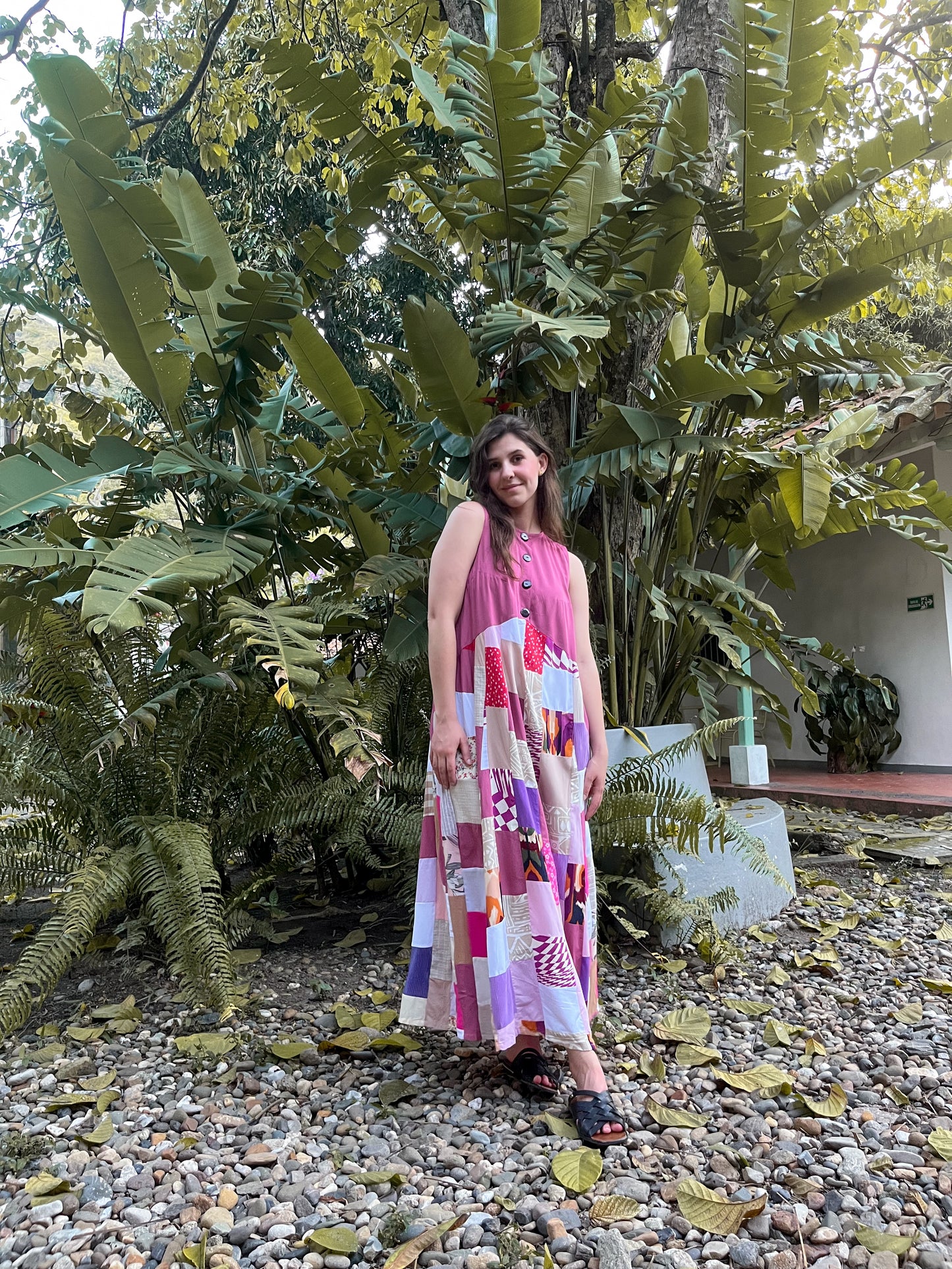 Vestido largo PUNCH Hecho con Retazos Reciclados | Moda ética y sostenible hecha en Colombia