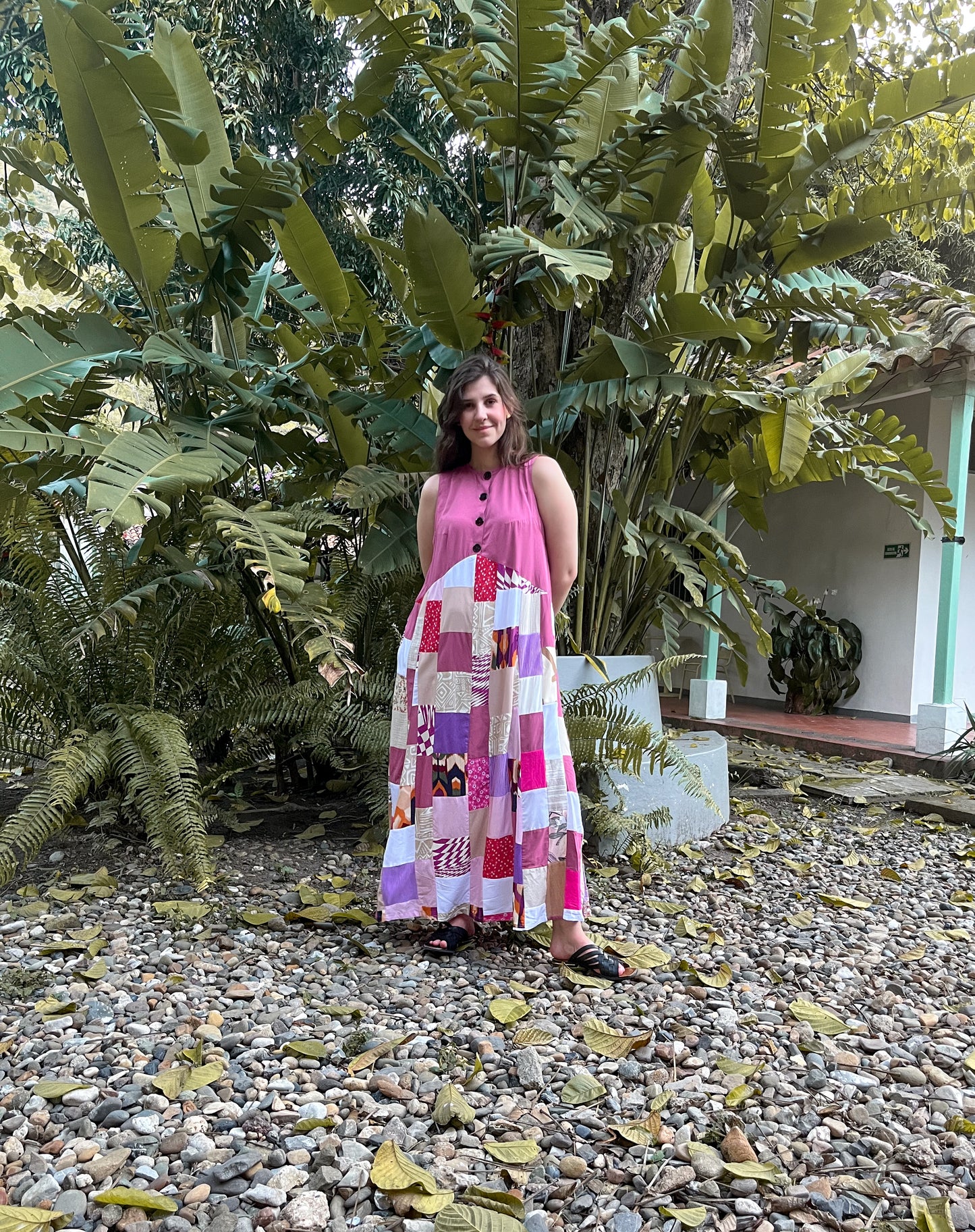 Vestido largo PUNCH Hecho con Retazos Reciclados | Moda ética y sostenible hecha en Colombia