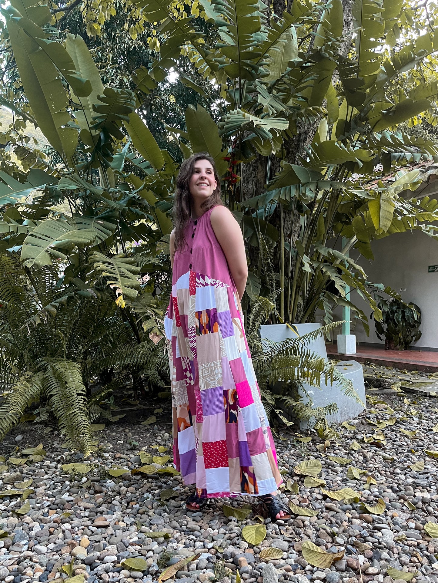 Vestido largo PUNCH Hecho con Retazos Reciclados | Moda ética y sostenible hecha en Colombia