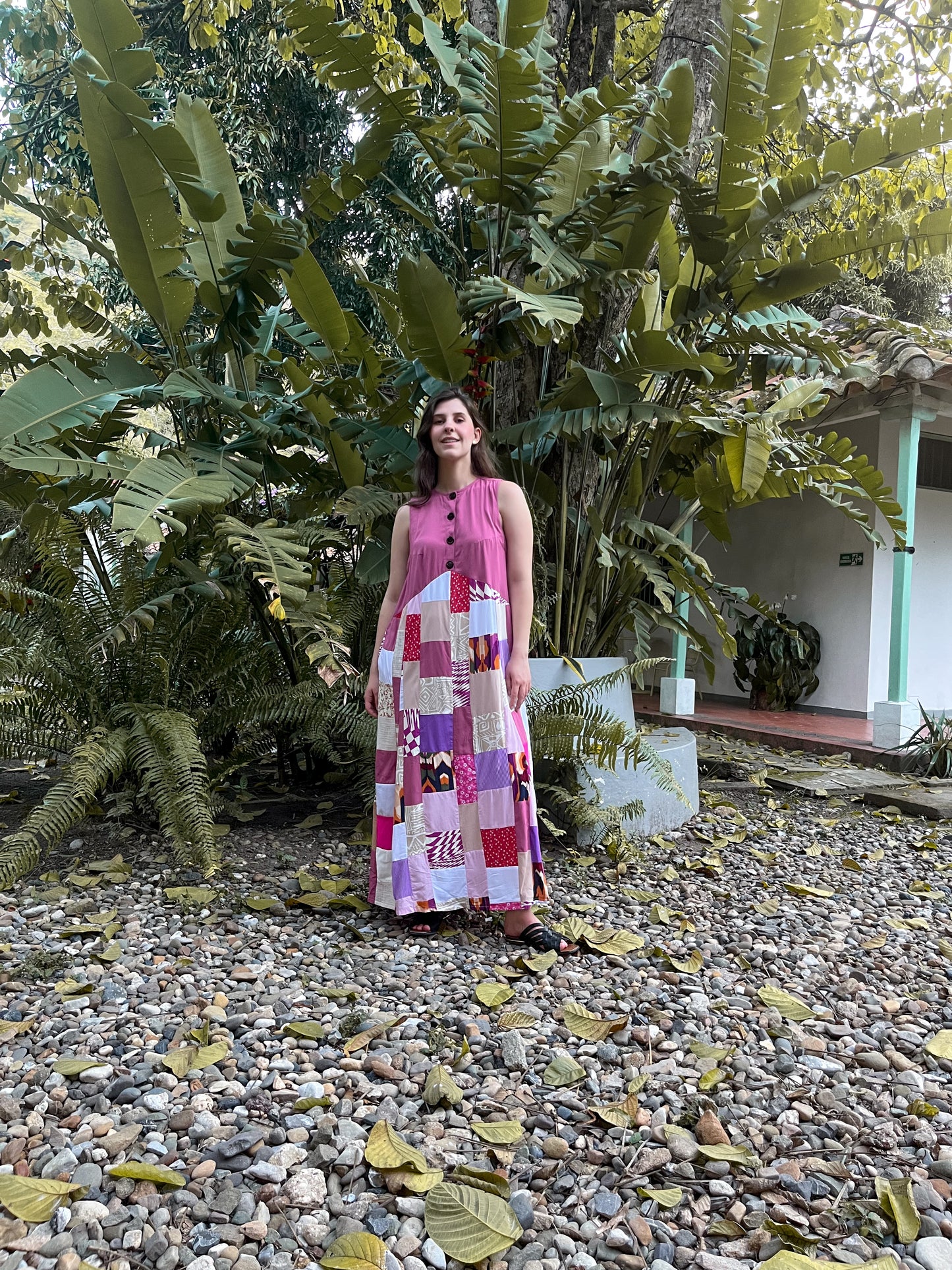 Vestido largo PUNCH Hecho con Retazos Reciclados | Moda ética y sostenible hecha en Colombia
