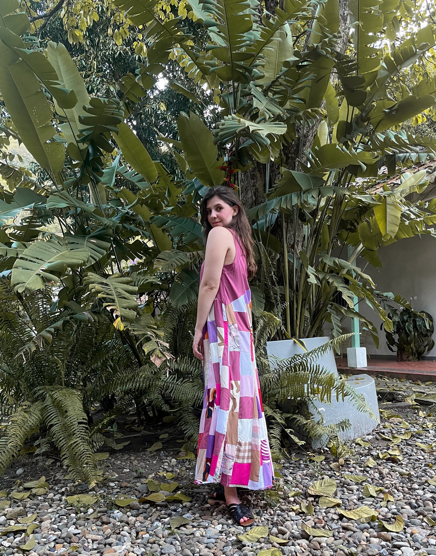 Vestido largo PUNCH Hecho con Retazos Reciclados | Moda ética y sostenible hecha en Colombia