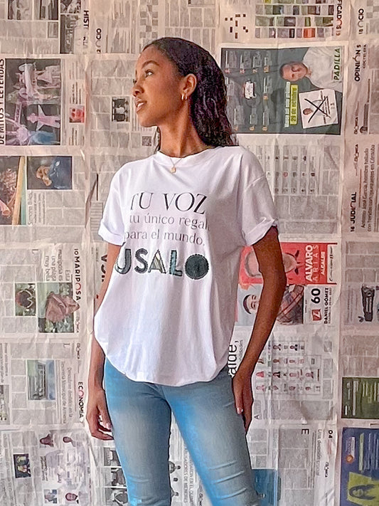 Camiseta oversize para mujer loud | Moda ética y sostenible hecha en Colombia