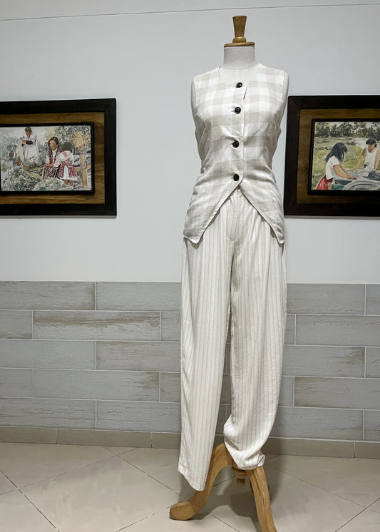 Conjunto Mix & Match de Chaleco y Pantalón en Lino | Moda ética y sostenible hecha en Colombia